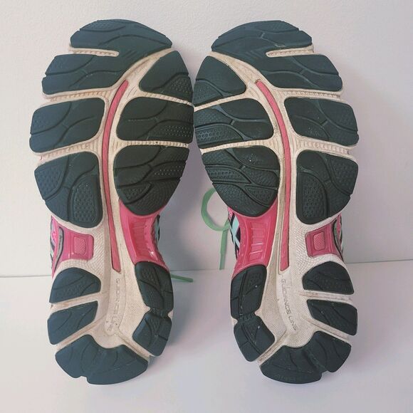 Asics Gel Nimbus 16 Pink Green Running Sneakers T485N Women Size 7,5 - Picture 15 of 16